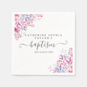 Lavendel Wilde Bloemen Bloemendoop Doop Servet (Voorkant)