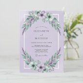 Lavendel Wilde Bloemen Bruiloft Kaart (Staand voorkant)