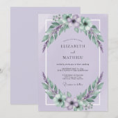 Lavendel Wilde Bloemen Bruiloft Kaart (Voorkant / Achterkant)