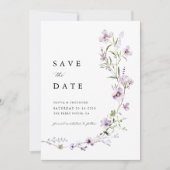 Lavendel Wilde Bloemen Bruiloft Save The Date (Voorkant)
