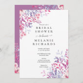 Lavendel Wilde Bloemen Bruiloftsborrel Kaart (Voorkant / Achterkant)