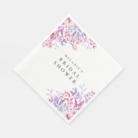 Lavendel Wilde Bloemen Bruiloftsborrel Servet (Hoek)