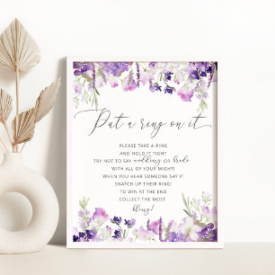 Lavendel wilde bloemen doen een ring op het spel poster