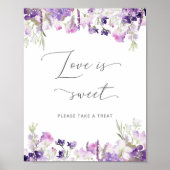 Lavendel wilde bloemen Liefde is zoet Poster (Voorkant)