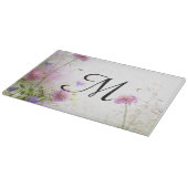 Lavendel Wilde Bloemen Monogram Glas Snijplank (Hoek)