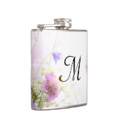 Lavendel Wilde Bloemen Monogram Whiskey Flask Heupfles (Rechts)
