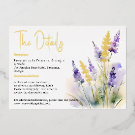 Lavendel wilde bloemen Waterverf Details kaart