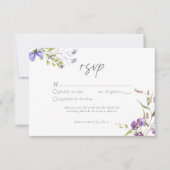 Lavendel Wilde Bloementuin Romantische Witte Bruil RSVP Kaartje (Voorkant)