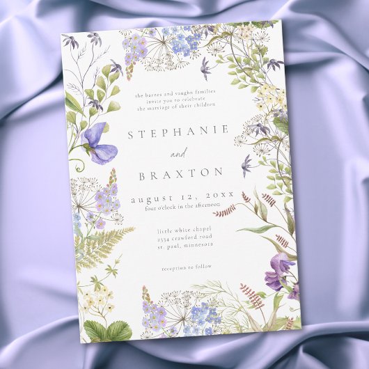 Lavendel Wilde Bloementuin Witte Romantische Bruil Kaart
