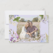 Lavendel Wilderentuin Romantische Trouwfoto Save The Date (Achterkant)