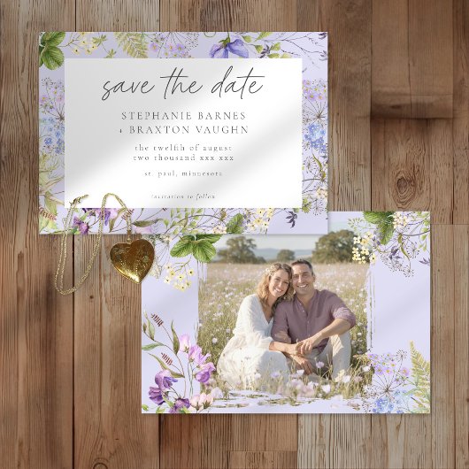 Lavendel Wilderentuin Romantische Trouwfoto Save The Date