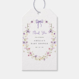 Lavendel Wildflower Baby shower Favoriet Tas Gift  Cadeaulabel