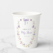 Lavendel Wildflower Baby shower Papier Party Cups Papieren Bekers (Achterkant)