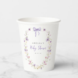 Lavendel Wildflower Baby shower Papier Party Cups Papieren Bekers