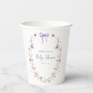 Lavendel Wildflower Baby shower Papier Party Cups Papieren Bekers