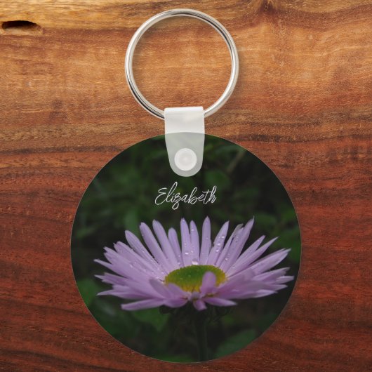 Lavendel Wildflower Bloemfoto gepersonaliseerd Sleutelhanger (Voorkant)