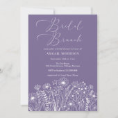 Lavendel Wildflower Boho Bruids Brunch Douche Kaart (Voorkant)