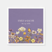 Lavendel Wildflower Boho bruiloft servetten (Voorkant)