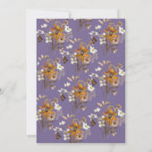 Lavendel Wildflower Boho Fall Wedding Kaart (Achterkant)