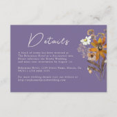 Lavendel Wildflower Boho Wedding Details Informatiekaartje (Voorkant)