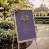 Lavendel Wildflower Boho Wedding Welkom Poster