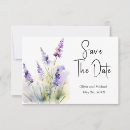 Lavendel wildflower bruiloft Save the Date kaart