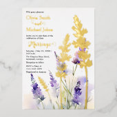 Lavendel wildflower bruiloft uitnodiging (Voorkant)