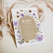 Lavendel Wildflower Garden Baby in Bloom Shower Kaart