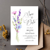 Lavendel Wildflower Garden Boho Elegante bruiloft Save The Date