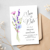 Lavendel Wildflower Garden Boho Elegante bruiloft Save The Date