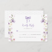 Lavendel Wildflower RSVP Baby shower Beantwoorden  (Voorkant / Achterkant)
