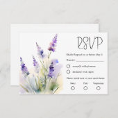 Lavendel wildflower Waterverf bruiloft RSVP Kaart (Voorkant / Achterkant)