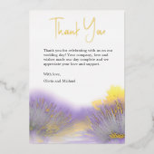 Lavendel wildflower Waterverf Dank u kaart (Voorkant)