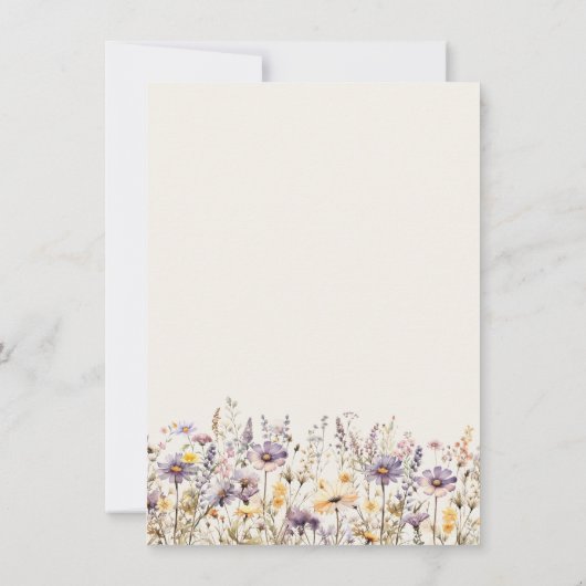 Lavendel Wildflowers Bruids Beige bedankkaart Kaart (Achterkant)