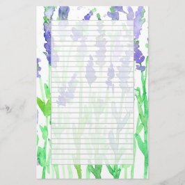 Lavendel Wildflowers Waterverf Grey Lined Briefpapier