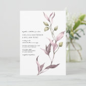 Lavendel Wingroen Huwelijk Kaart (Staand voorkant)