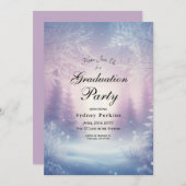 Lavendel Winter Sneeuwval Serenade Afstuderen Kaart (Voorkant / Achterkant)