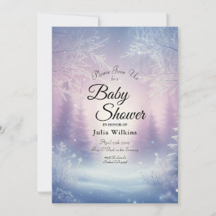 Lavendel Winter Sneeuwval Serenade Baby Shower Kaart