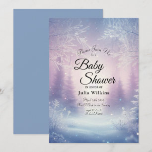 Lavendel Winter Sneeuwval Serenade Baby shower Kaart