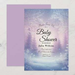 Lavendel Winter Sneeuwval Serenade Baby shower Kaart