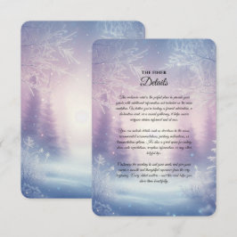 Lavendel Winter Sneeuwval Serenade Bruiloft Informatiekaartje