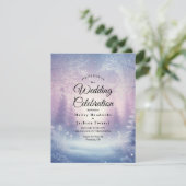 Lavendel Winter Sneeuwval Serenade bruiloft Kaart (Staand voorkant)
