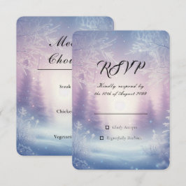 Lavendel Winter Sneeuwval Serenade Bruiloft RSVP Kaartje