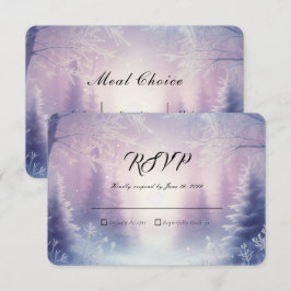 Lavendel Winter Sneeuwval Serenade Bruiloft RSVP Kaartje