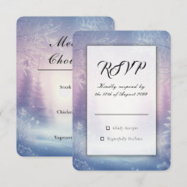 Lavendel Winter Sneeuwval Serenade Bruiloft RSVP Kaartje