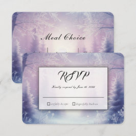 Lavendel Winter Sneeuwval Serenade Bruiloft RSVP Kaartje