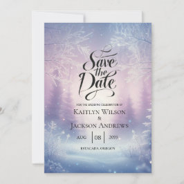 Lavendel Winter Sneeuwval Serenade Bruiloft Save The Date