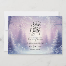 Lavendel Winter Sneeuwval Serenade Bruiloft Save The Date