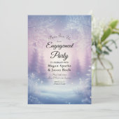 Lavendel Winter Sneeuwval Serenade Engagement Part Kaart (Staand voorkant)