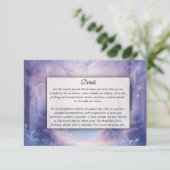 Lavendel Winter Sneeuwval Serenade Informatiekaartje (Staand voorkant)
